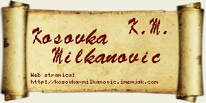 Kosovka Milkanović vizit kartica